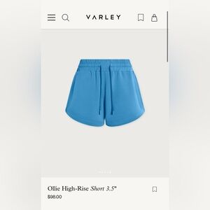 Varley Women's High Waist Blue Shorts